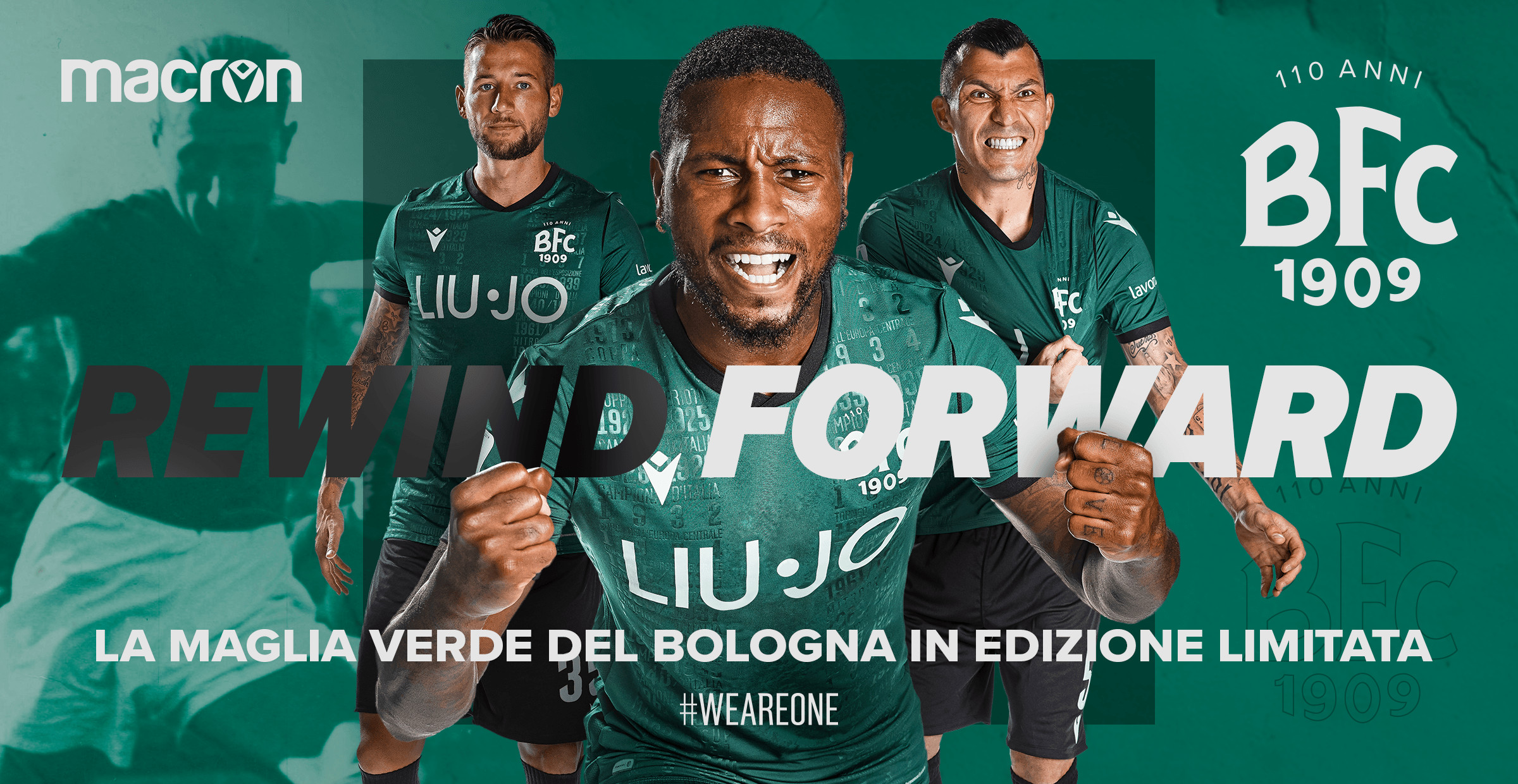 Bologna, la terza maglia è verde come quella del primo scudetto
