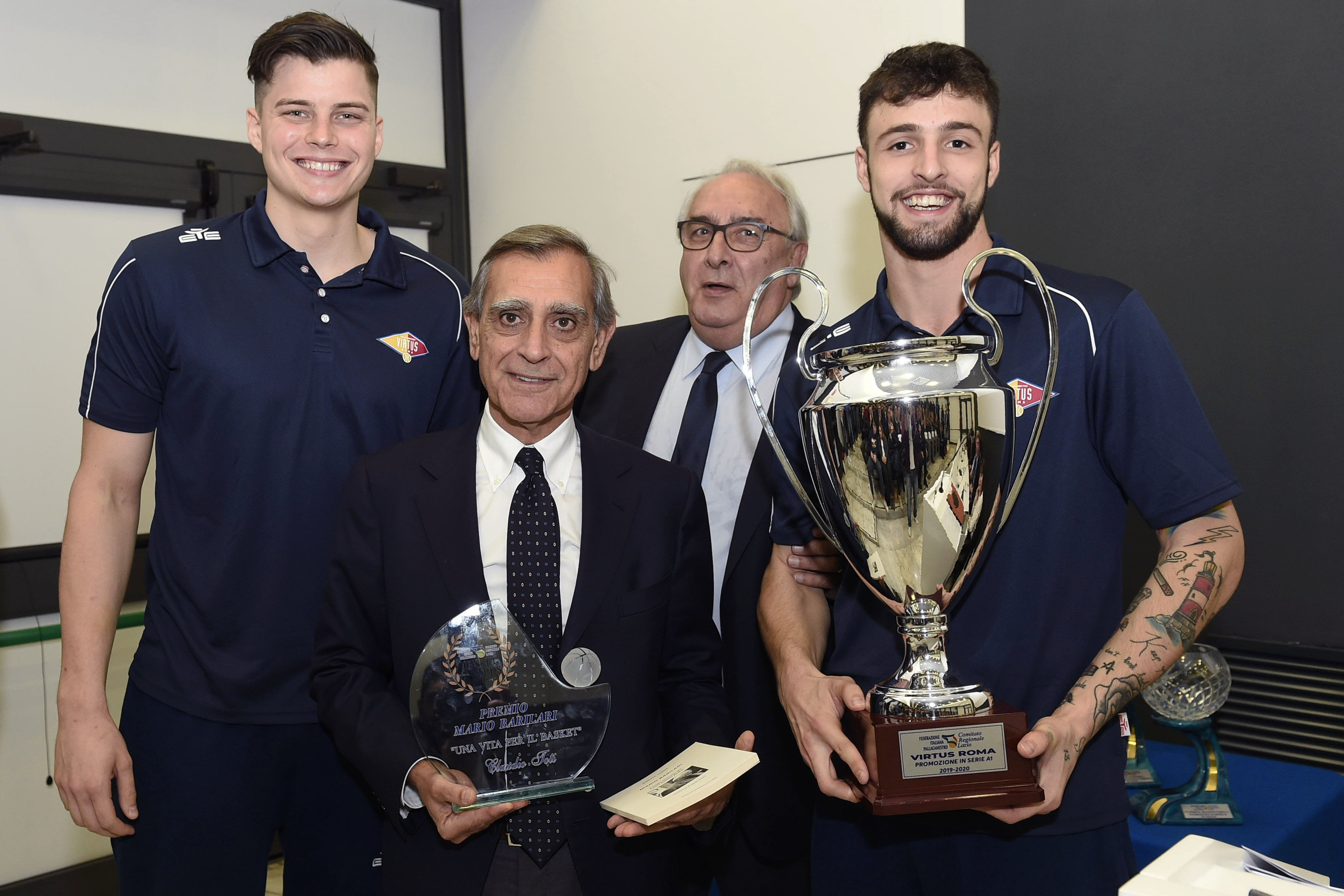 Virtus Roma e l'ing. Claudio Toti premiati ai "FIP Lazio Awards"